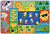 Carpets for Kids® Pixel Perfect Collection™ Jungle Jam Counting and Seating Rug, 4' x 6', Multicolor