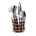Gibson Everyday Buckstrap 16-Piece Flatware Set With Caddy, Cocoa Brown