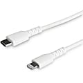 StarTech.com 2m/6.6ft USB C to Lightning Cable - MFi Certified - Heavy Duty Lightning Cable - White - Durable USB Charging Cable (RUSBCLTMM2MW)