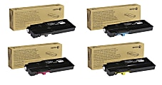 Xerox® C400 Extra-High-Yield Black And Cyan, Magenta, Yellow Toner Cartridges Combo, Pack Of 4, 106R03524,106R03526,106R03527,106R03525