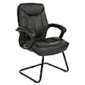 Office Star™ Work Smart Faux Leather Executive Visitor Chair, Black