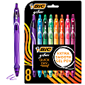 BIC Gelocity Quick Dry Retractable Gel Pens, Medium Point, 0.7 mm, Assorted Colors, Pack Of 8 1 thumbnail image