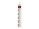Tripp Lite 5-Outlet Power Strip - German Type F Schuko Outlets, 220-250V, 16A, 1.5 m Cord, Schuko Plug, White - Power strip - 16 A - AC 230 V - input: Type F - output connectors: 5 (Type F) - 5 ft cord - Germany - white 1 thumbnail image