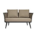 Eurostyle Solna Fabric Outdoor Furniture Loveseat, Gray/Taupe