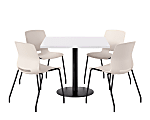 KFI Studios Proof Cafe Pedestal Table With Imme Chairs, Square, 29”H x 36”W x 36”W, Designer White Top/Black Base/Moonbeam Chairs 1 thumbnail image