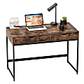 Bestier 44"W Student Desk With Drawers, Rustic Brown