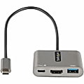 StarTech.com USB C Multiport Adapter, USB-C to HDMI 4K, 100W PD Pass-Through, USB 3.0 Hub 5Gbps (1xC/1xA), US - CDP2HDUACP2 1 thumbnail image