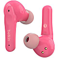 Belkin SOUNDFORM Nano Wireless Earbuds for Kids  - True Wireless - Bluetooth - 32.8 ft - Earbud - Binaural - In-ear - Pink