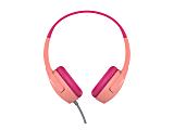 Belkin SoundForm Mini Wired On-Ear Headphones for Kids - Stereo - Mini-phone (3.5mm) - Wired - On-ear, Over-the-head - Binaural - Ear-cup - 4 ft Cable - Pink