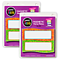 Dowling Magnets Magnetic Name Plates, 5"H x 2"W x 1/16"D, Multicolor, 20 Nameplates Per Pack, Set Of 2 Packs