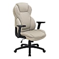 Office Star™ Ergonomic Leather High-Back Executive Office Chair, Flip, Taupe 1 thumbnail image