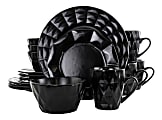 Elama 16-Piece Stoneware Dinnerware Set, Black 1 thumbnail image