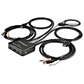 StarTech.com 2 Port HDMI KVM Switch with 4 foot Built-In Cables - OS Independent - 3.5mm Audio - USB 4K 60Hz 1 thumbnail image