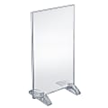 Azar Displays Dual-Stand Acrylic Vertical/Horizontal Sign Holders, 8 1/2" x 14", Clear, Pack Of 10