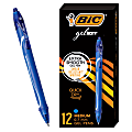 BIC® Gel-ocity Quick Dry Retractable Gel Pens, Medium Point, 0.7 mm, Blue Barrel, Blue Ink, Pack Of 12 1 thumbnail image