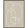 Amanti Art Modern Circles Beige by Teju Reval Wood Framed Wall Art Print, 31”W x 41”H, Gray