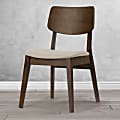Glamour Home Astin Upholstered Fabric Dining Accent Chairs, Beige/Dark Brown, Set Of 2 Chairs 1 thumbnail image