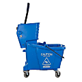 Carlisle Mop Bucket With Wringer, 35 Qt, Blue 1 thumbnail image