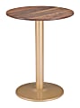 Zuo Modern Alto Round Bistro Table, 29-15/16"H x 23-5/8"W x 23-5/8"D, Brown