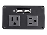 StarTech.com Power Outlet Module for Conference Table Connectivity Box - 2x AC Power and 2x USB-A - Power and Charging Hub - Power Outlet Module for Conference Table Connectivity Box
