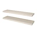 Bestar Universal Floating Shelves, 12"W x 48"L Natural Yellow Birch, Set Of 2