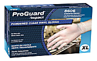 ProGuard General-purpose Disposable Vinyl Gloves - X-Large Size - Vinyl - Clear - Disposable, Powdered, Beaded Cuff, Light Duty, Ambidextrous - For General Purpose, Manufacturing, Painting, Cleaning, Food - 100 / Box 1 thumbnail image