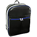 McKleinUSA Edison L Series Leather Laptop Backpack, Black/Navy Trim