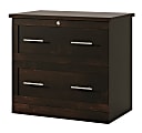 Realspace® 29-7/16"W x 18-1/2"D Lateral 2-Drawer File Cabinet, Peppered Black