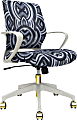 Raynor® Elizabeth Sutton Gramercy Fabric Mid-Back Task Chair, Greyscale Echo/White/Gold