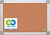 MasterVision® Aluminum Frame Recycled Cork Board, 17 12/16" x 17 12/16", Aluminum Frame With Silver Finish
