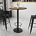 Flash Furniture Round Bar-Height Table With Foot Ring, 43-3/16"H x 30"W x 30"D, Walnut
