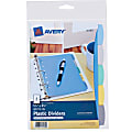 Avery® Write & Erase Plastic Dividers, 5 1/2" x 8 1/2", Multicolor, 5-Tab