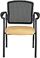 WorkPro® Spectrum Series Mesh/Vinyl Stacking Guest Chair With Antimicrobial Protection, With Arms, Tan, Set Of 2 Chairs, BIFMA Compliant
