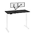 Bestar Viva Electric 60"W Standing Desk With Monitor Arms, Black