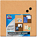The Board Dudes Canvas Style Magnetic Cork Tile - 17" Height x 17" Width - Light Brown Cork Surface - 1 Each 1 thumbnail image