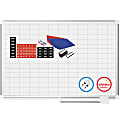 MasterVision® Platinum Pure 1" x 2" Grid Planning Dry-Erase Whiteboard, 48" x 36", Aluminum Frame With Silver Finish