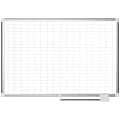 MasterVision® Platinum Pure 1" x 2" Grid Planning Dry-Erase Whiteboard, 72" x 48", Aluminum Frame With Silver Finish