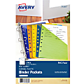 Avery® Binder Pockets, 5 1/2" x 8 1/2", Assorted, Pack Of 5