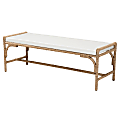 bali & pari Nasim Modern Bohemian Fabric and Metal Accent Bench, 18-1/2”H x 53-15/16”W x 18-1/8”D, Natural Seagrass