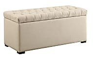 Office Star™ Ave Six Sahara Tufted Storage Bench, Linen