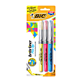 BIC® Brite Liner® Flex Tip Highlighters, Chisel Tip, Assorted Colors, Pack Of 3