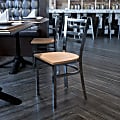 Flash Furniture Clear-Coated Ladder Back Metal Restaurant Chair, Natural/Clear