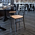 Flash Furniture Clear-Coated Ladder Back Metal Restaurant Chair, Natural/Clear 1 thumbnail image