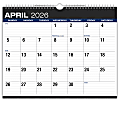2026-2027 Excello Brands Academic Year Large Print Wall Calendar, 15" x 12", Black, April To December, Total Qty 1 1 thumbnail image