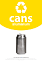 Recycle Across America Aluminum Cans Standardized Recycling Labels, CANS-1007, 10" x 7", Yellow
