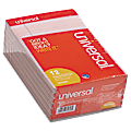 Universal® Color Perforated Notepads, 5" x 8", Narrow Ruled, 100 Pages (50 Sheets), Pink, Pack Of 12 1 thumbnail image
