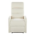 LumiSource Dormi Contemporary Fabric Recliner Chair, Cream