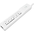 Compucessory 6-Outlet Smart Strip Surge Protector, 6' Cord, White, CCS25133