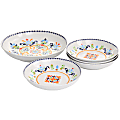 Gibson Home Tijuana 5-Piece Fine Ceramic Pasta Bowl Set, Multicolor/White