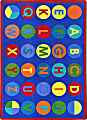Joy Carpets Kid Essentials Rectangular Area Rug, Alpha-Dots, 7-2/3' x 10-3/4', Multicolor 1 thumbnail image